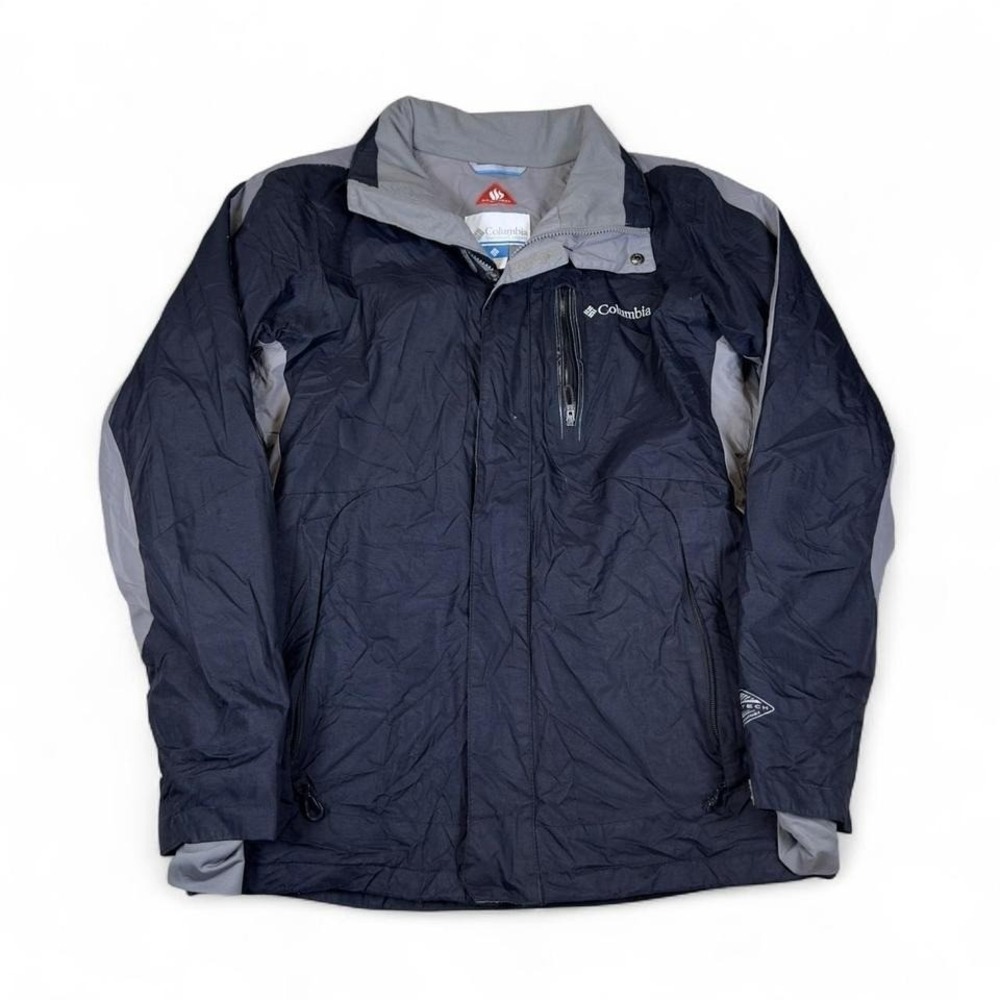 Columbia‎ Omni-Heat Jacket Mens Small Black Gray Insulated Winter Ski